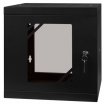 Szekrény. Fali 6U 10' Stalflex 300mm mély Black Glass RC10-6U-300GB (lapraszerelt fekete üveg ajtós fali rack)s