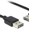 Delock 1m USB2.0 A-A P-P L alakú hosszabitó, fekete