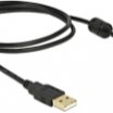 Delock 1m USB-A male - USB micro-B 90 fokos kábel, fekete