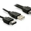 Delock 84387 Power Over eSATA - USB/eSATA Y kábel