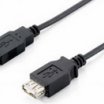 Equip USB2.0-A-A female/male kábel, fekete