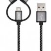3SIXT 1m USB A-microB/Lighting/USB-C kábel, textil borítású
