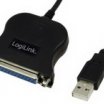 Logilink 1,5m USB A male - D-Sub 25-pin (parallel) female fekete kábel