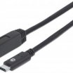 Manhattan 1m USB3.1 C Male - USB 3.0 B Male kábel, fekete