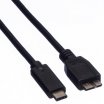 Roline 1m USB3.1 Type C M - 2.0 microB kábel, fekete