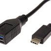 Roline 15cm USB3.1 Type C M - USB 3.0 A F OTG kábel, fekete