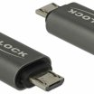 Delock USB2.0 Micro-B male - USB Type-C female fordító, antracit