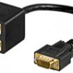 Goobay VGA - 2xVGA Female-VGA Male Y kábel, fekete