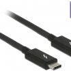 Delock 1m Thunderbolt 3 (20 Gb/s) USB-C MM 4K, 5A kábel, fekete