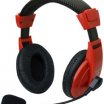 MSONIC MH536R fülhallgató + mikrofon, piros