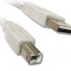 Wiretek 3m USB A-B kábel, szürke