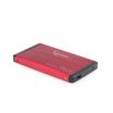Gembird EE2-U3S-2-R 2,5' SATA USB3.0 alumínium HDD ház, piros