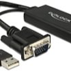Delock 25cm HDMI - VGA+USB audio fordító