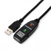 Axagon ADR-205 5m USB2.0 A-A aktív hosszabító kábel, fekete