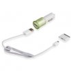 YooBao YB-203 autós töltő Micro USB kábellel Apple konverterrel