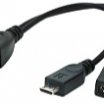 Gembird USB2.0-A F - USB Micro B M+F OTG kábel, fekete
