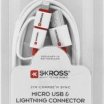 Skross 1m USB2.0 A - Lightning / USB micro B kábel, fehér