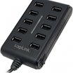 Logilink USB HUB 10 Port 2.0 + 5V/3.5A külső táp, fekete