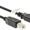 Valueline 2m USB2.0 A Male - B Male kábel, fekete
