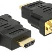 Delock HDMI-A papa - DVI 24+5 fordító, fekete