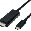 Roline 0,2m USB3.1 Type C M - HDMI M kábel, fekete