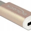 Delock USB3.1 Type-C Gen2 M - USB 2.0 micro F fordító, réz