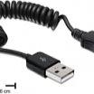 Delock USB2.0-A male - USB micro-B male 20-60cm spirál kábel, fekete